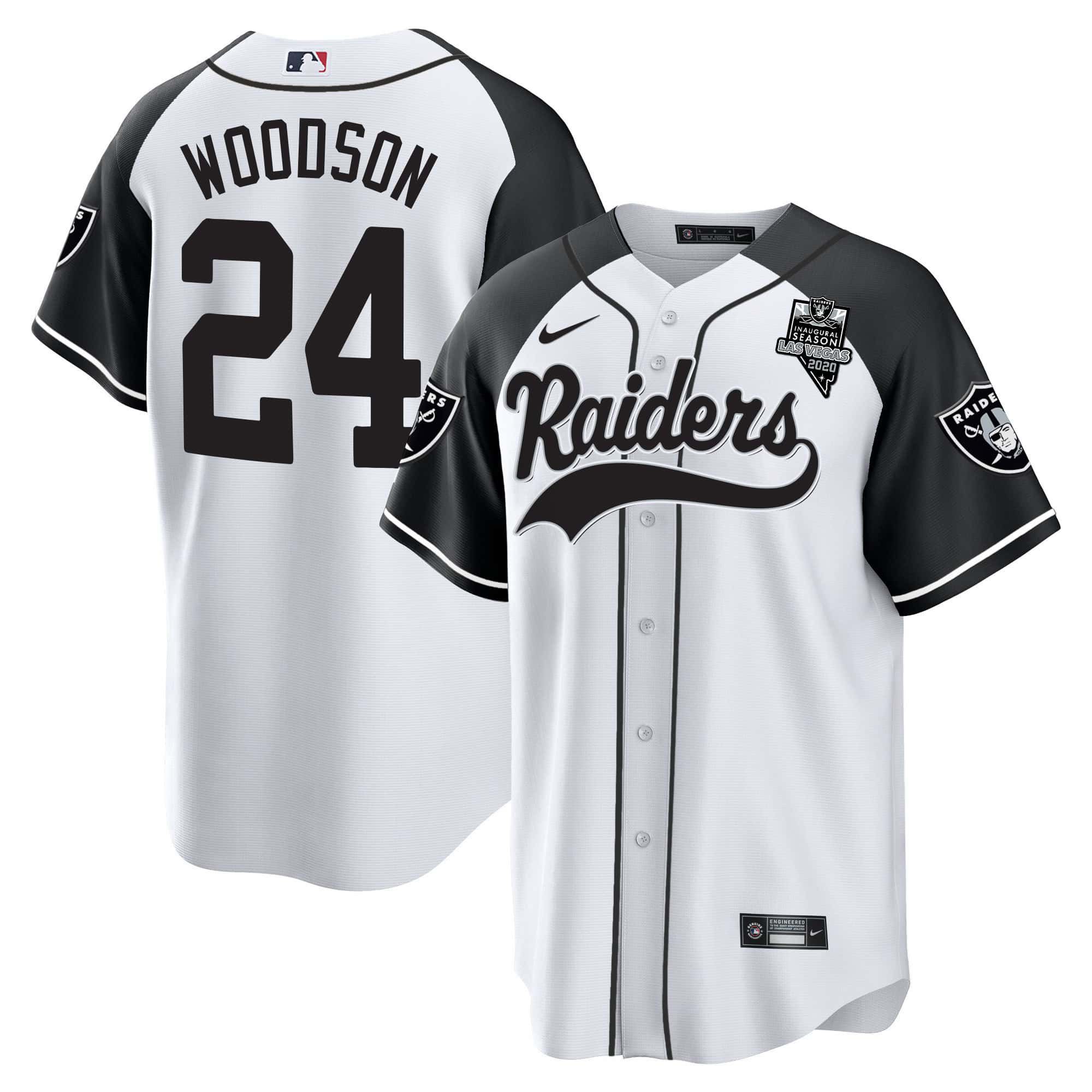 Men Oakland Raiders #24 Woodson White 2024 Nike Vapor Baseball NFL Jersey style 1